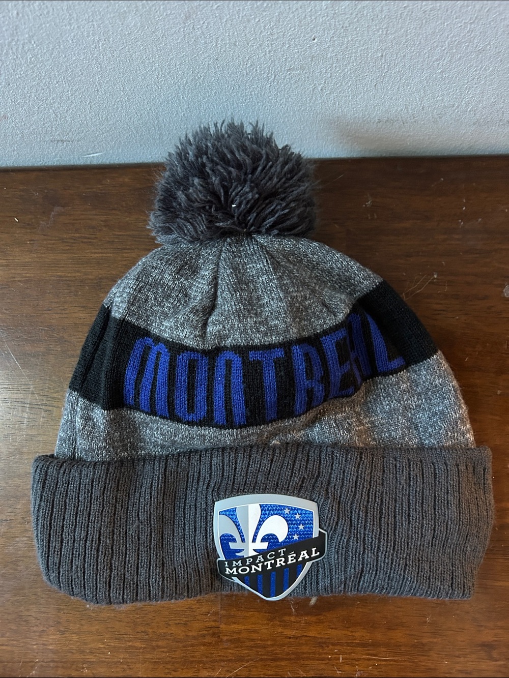Gray MLS Montreal Pom Pom Soccer Beanie - Men's Knit Hat